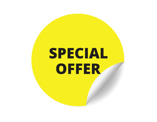Special offer round sticker sign. Special offer circle sticker banner, badge symbol vector illustration.