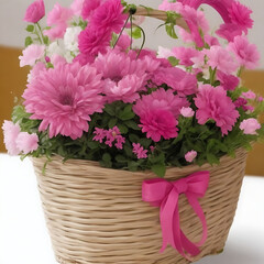 A beautiful basket full of flower