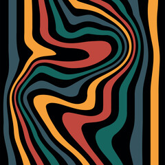 Modern liquify lines colorful background. Abstract liquify line background. Groovy 70s background wavy lines banner. Abstract geometric  swirl illustration