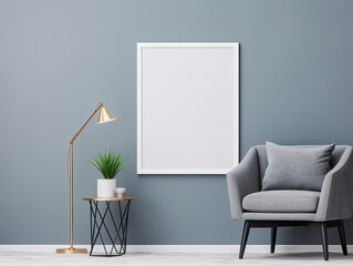 frame on wall, mockup, copy space