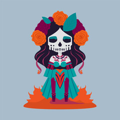 Muerte mascot vector illustration