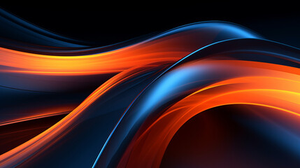 A vibrant abstract background with dynamic waves of blue and orange