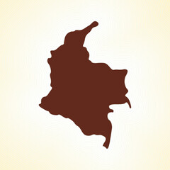 Colombia map icon. Country shape on radiant striped gradient background. Colombia vibrant poster. Artistic vector illustration.
