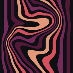 Modern liquify lines colorful background. Abstract liquify line background. Groovy 70s background wavy lines banner. Abstract geometric  swirl illustration
