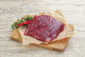 Raw beef machete steak for grill