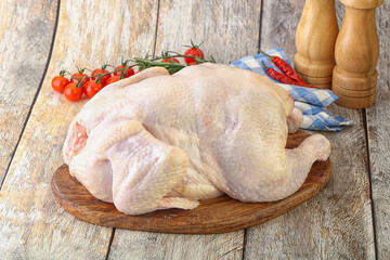 Whole raw chicken for cooking