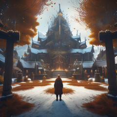 Tilt-shift castle miniature