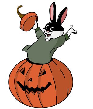 halloween pumpkin, rabbit halloween 
