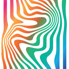 Modern liquify lines colorful background. Abstract liquify line background. Groovy 70s background wavy lines banner. Abstract geometric  swirl illustration