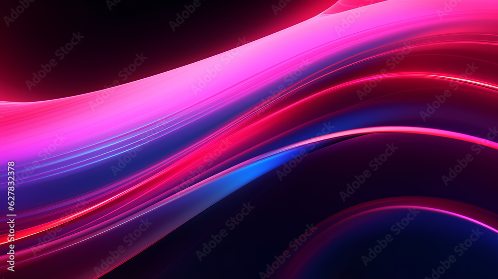 Poster abstract pink and blue waves creating a vibrant and dynamic background