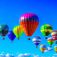 Obraz premium Lots of colorful balloons in the sky.