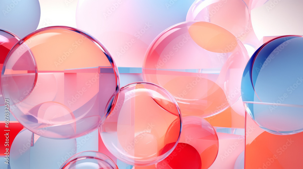 Aufkleber A colorful and playful display of floating bubbles