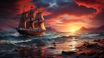 Obraz premium Stunning Landscapes and Cityscapes: Autumn Foliage, Mountain Panoramas, Downtown Skylines, Cultural Festivals, Space Themes. Generative AI