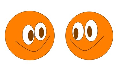 couple of positive emoticons in love ,isolated on white background