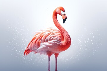 flamingo portrait wallpaper, wildlife bird zoo - Generative AI