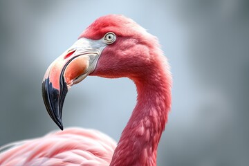 flamingo portrait wallpaper, wildlife bird zoo - Generative AI