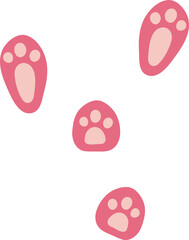 Easter bunny footprint icon. Cute pink kawaii bunny track symbol