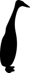 Long Neck Duck Silhouette Illustration Vector