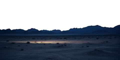 dry desert at night. Isolated transparent PNG. Alien landscape. desert landscape.