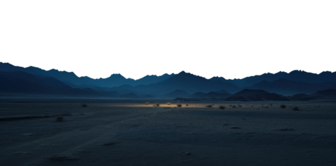 Isolated transparent PNG. Alien landscape. desert landscape. night barren landscape. 