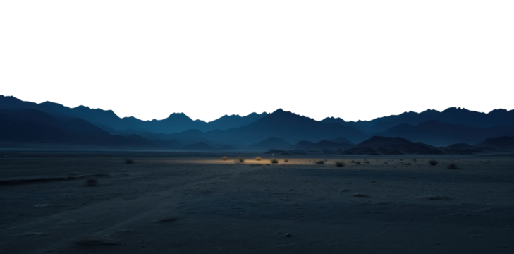 Isolated transparent PNG. Alien landscape. desert landscape. night barren landscape.  - Powered by Adobe