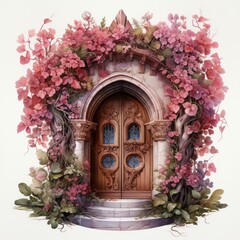 beautiful compelling pink fairy tale house 