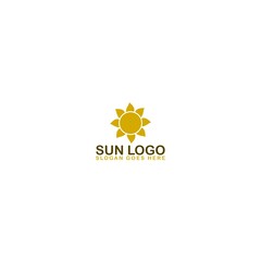 Fototapeta na wymiar Summer sun template logo design isolated on white background