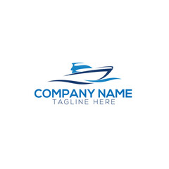 Creative ocean Cruise ship icon logo design vector
