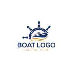 Boat logo vector icon illustration design Premium Vector

