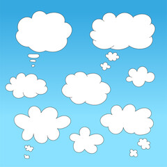 Pack of speech bubble clouds in vector illustration 