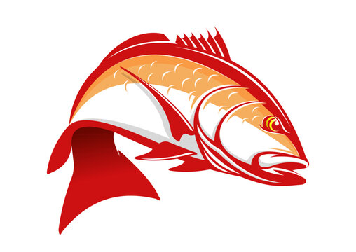 Snapper Fish Clipart Logo. Unique and fresh snapper fish jumping out of the water. Great to use as your snapper fishing activity.