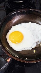 fried egg in a frying pan