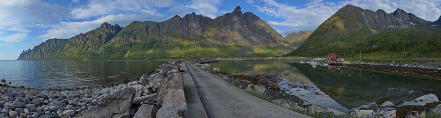 Landscape on the Scenic Route Senja in Troms og Finnmark county, Norway, Europe

