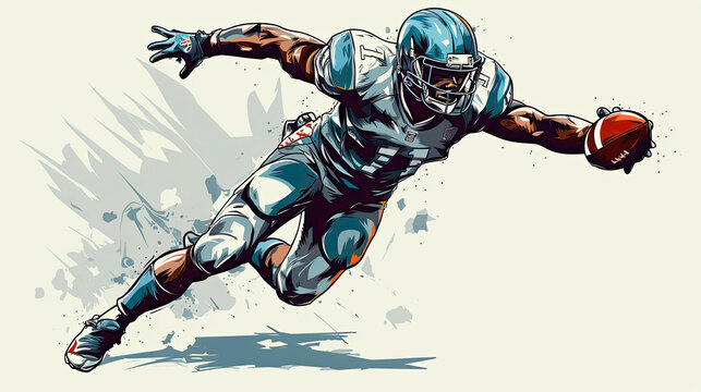 Sketch of a football player stretching the ball forward - Generative AI
