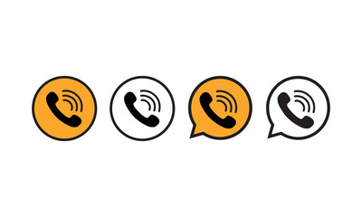 phone icon set vector, black and yellow phone icon, call icons and symbol, phone icon set