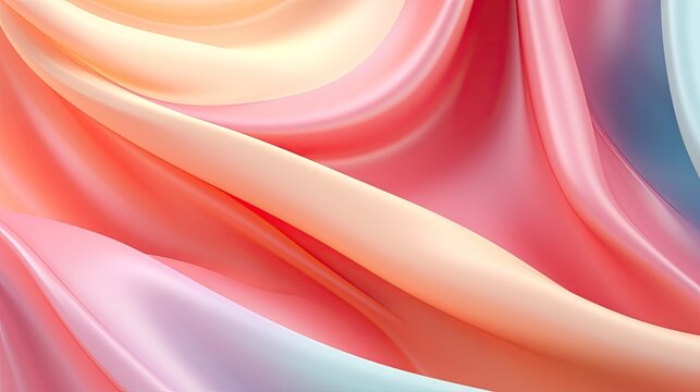 Beautiful silk flowing swirl of pastel gentle calming vibrant colorful light cloth background.