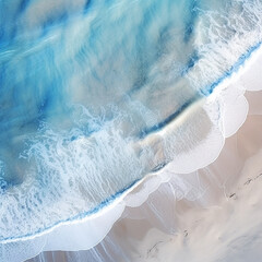 Fototapeta na wymiar aerial ocean beach in clear summer day