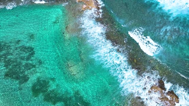 Old San Juan Puerto Rico Drone Shot of Castillo San Felipe del Morro, Escambron Beach (aerial view)
