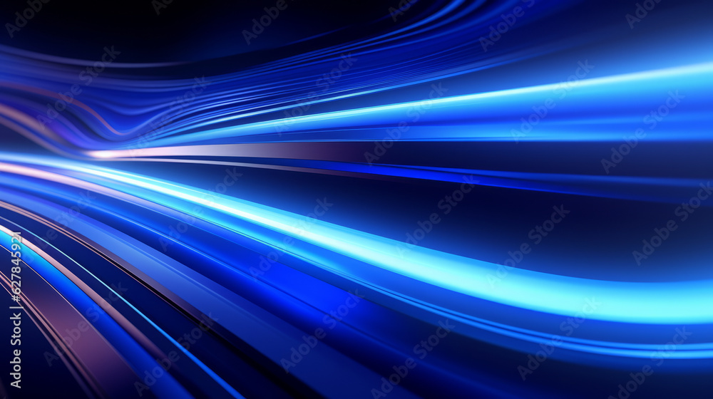 Poster An abstract blue background with intricate lines and curves
