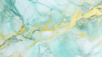 Generative AI : Mint Blue and Lemon Yellow liquid watercolor background with golden stains and beige. Mint Blue and Lemon Yellow marble alcohol ink drawing effect. Vector illustration design template 