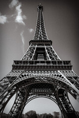 Eiffel Tower in Black and White - AI Crafted Beauty