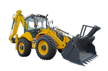 Excavator - earthmoving machine equipped bucket