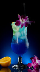 Refreshing colorful cocktails are on the bar. club life alcohol