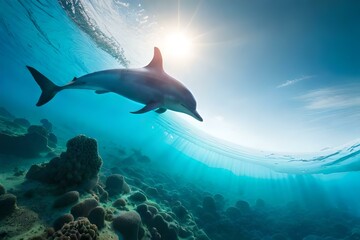 dolphin in the watergenerated by AI technology 