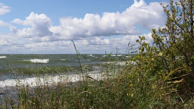 Hindens rev at V&auml;nern. The biggest lake in Sweden. Windy outside this summer day.