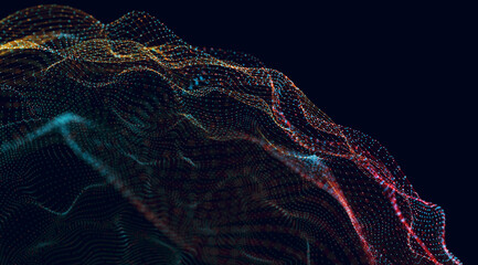 Estructura de conexión. Fondo de ciencia y tecnología. Ilustración 3d.
Malla o red con detalle de líneas y formas geométricas.