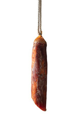 lomo iberico aislado sobre fondo blanco.Productos de carniceria.