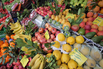  fruit stall at local market in Istanbul 
