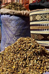 Colorful Delight: Aromatic Spices in a Moroccan Market
