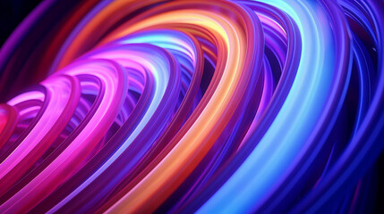 Fototapeta premium Neon colored wires in close-up view